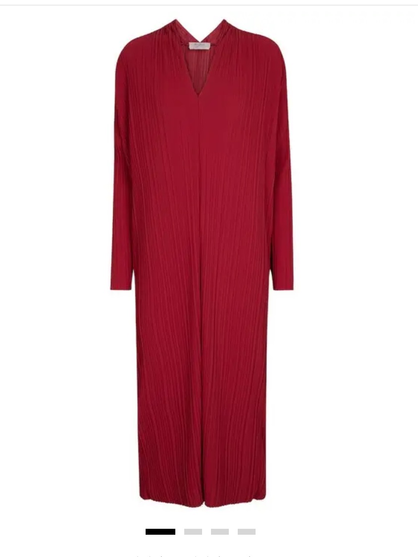 Maxmara Quietluxury Leisure Tubo Jersey Crimson Pleated Jersey Midi Dress
